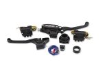 Handlebar Control Kit - Black Contrast Cut. Fits HD 1996-2011 with Cable Clutch and Throttle with Single Disc Rotor.