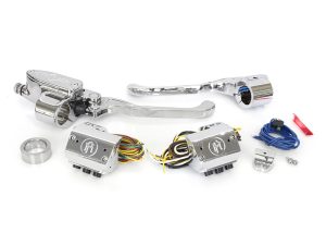 Handlebar Control Kit - Chrome. Fits HD 1996-2011 with Clutch Cable & Throttle with Single Disc Rotor.
