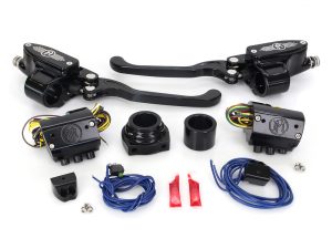 Handlebar Control Kit - Black Contrast Cut. Fits HD 1996-2011 with Hydraulic Clutch & Cable Throttle with Single Disc Rotor.