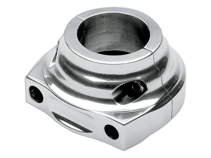 Sleek chrome motorcycle engine component for Revelry Motorcycles, enhancing performance and style.