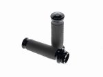 Black motorcycle handlebar grips for Revelry Motorcycles, durable and stylish accessories.