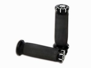 Chrono Handgrips - Black Contrast Cut. Fits H-D with Throttle Cables.