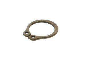 Rusty motorcycle clutch retaining ring for vintage bike repair.