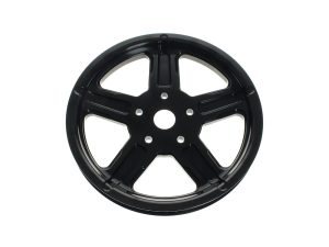 Black motorcycle wheel rim for Harley-Davidson, high-quality motorcycle accessories.