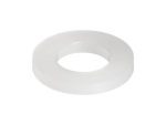 Plain white rubber washer for motorcycle maintenance and repairs.