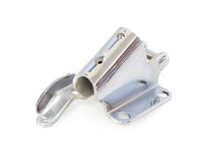 Aluminium motorcycle footpeg mount for custom bikes and accessories.