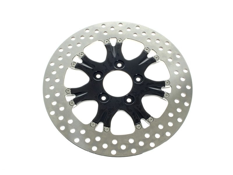11.5in. Front Heathen & Paramount Disc Rotor - Black Anodized. Fits H-D 1984up with 11-1/2in. Disc Rotor(s). High-performance motorcycle disc brake rotor with black anodised centre, for enhanced braking power.