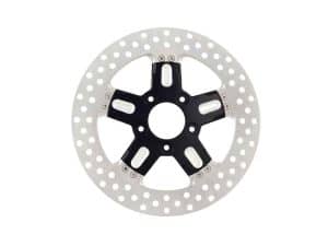 High-performance motorcycle brake disc for Revelry Motorcycles.