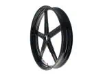 High-performance motorcycle wheel for Revelry Motorcycles, durable and stylish black alloy rim.