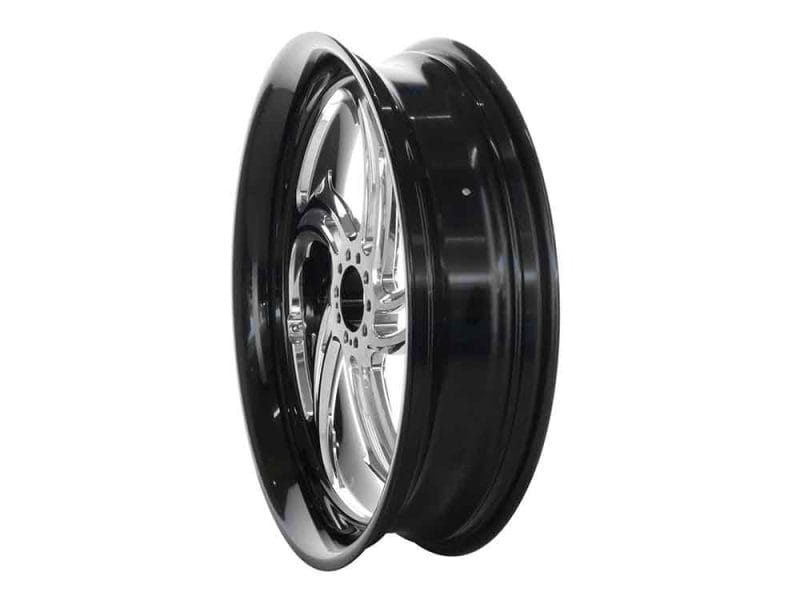 High-performance motorcycle wheel for Revelry Motorcycles.