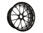 High-performance black motorcycle wheel for sporty Revelry Motorcycles bikes in Australia.