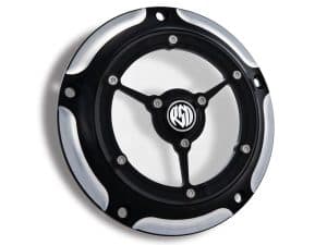 High-performance motorcycle clutch cover by Revelry Motorcycles, designed for durability and style.