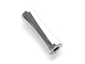 Polished motorcycle handlebar end cap for Revelry Motorcycles.