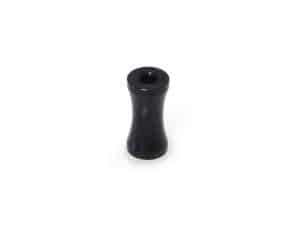 Black motorcycle handlebar grip, high-quality rubber, enhances riding comfort and control.