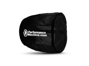 Waterproof motorcycle gear bag for travel and storage, branded PerformanceMachine.com, ideal for motorcycle enthusiasts.