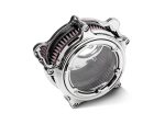 High-performance motorcycle air filter with chrome finish for Revelry Motorcycles.