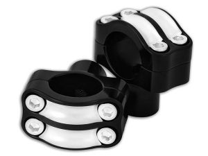 Motorcycle handlebar mount with adjustable clamp for Revelry Motorcycles.