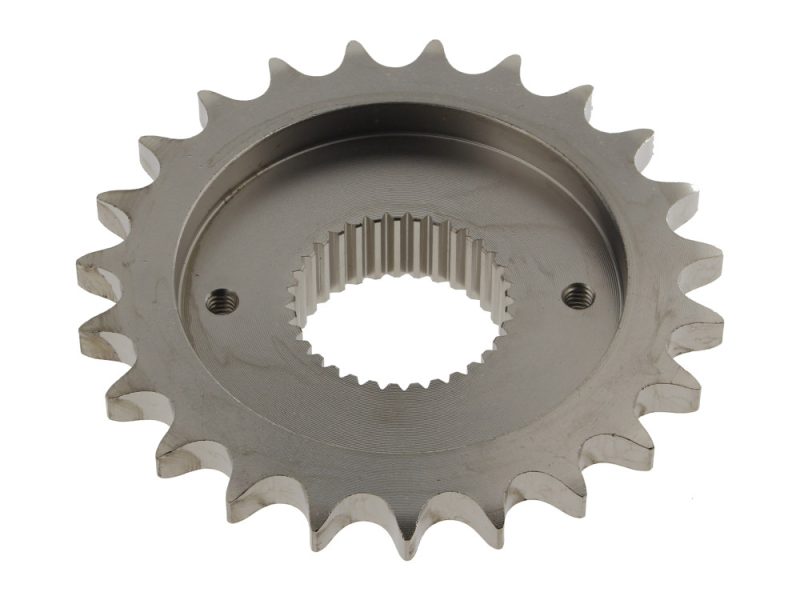 23 Tooth 0.750 Offset Transmission Sprocket. Fits 5spd Big Twin 1987-2006. High-quality motorcycle sprocket for Revelry Motorcycles, durable and reliable gears for your bike.