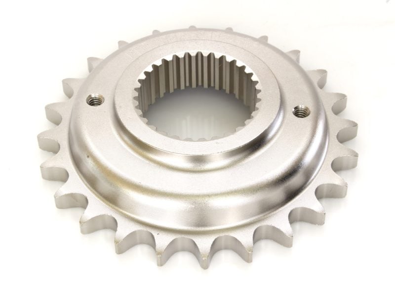 24 Tooth 0.750 Offset Transmission Sprocket. Fits Softail 2008up with 200 Rear Tyre. High-quality motorcycle sprocket for Revelry Motorcycles, durable steel construction, perfect fit for custom bike builds.