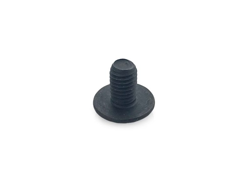 Black motorcycle screw with washer for Revelry Motorcycles repair parts.