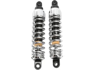 High-quality motorcycle shock absorbers with chrome finish for Revelry Motorcycles, durability and smooth ride.