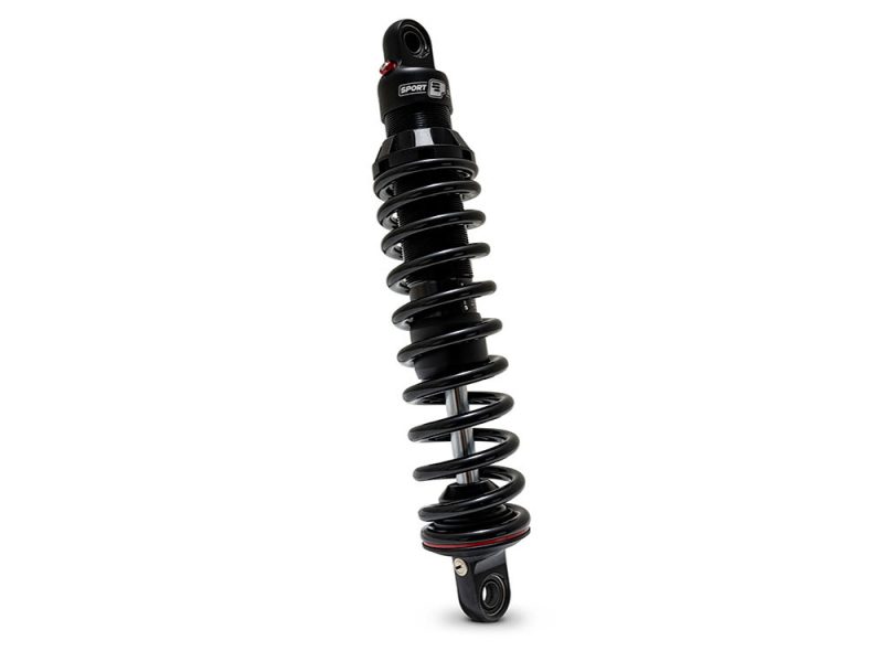 High-performance motorcycle shock absorber from Revelry Motorcycles in Australia.