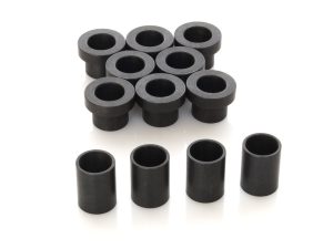 Rubber shock absorber bushings for motorcycle suspension system.