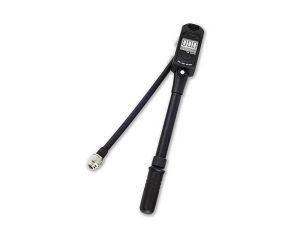 Digital tire pressure gauge for motorcycles and bicycles.