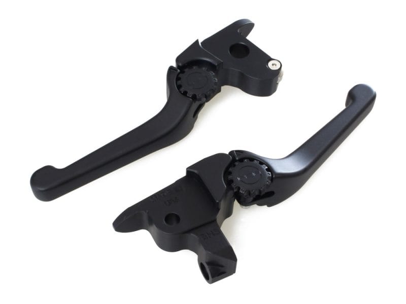 Adjustable Anthem Levers - Black. Fits Touring 2014-2016 With Hydraulic Clutch & V-Rod 2006-2017 Black motorcycle clutch levers for Revelry Motorcycles and custom cruiser bikes.