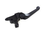 Handlebar control lever for motorcycles, black anodised, durable and lightweight.