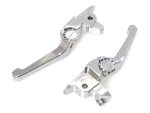 Shiny chrome motorcycle clutch levers for vintage bikes.