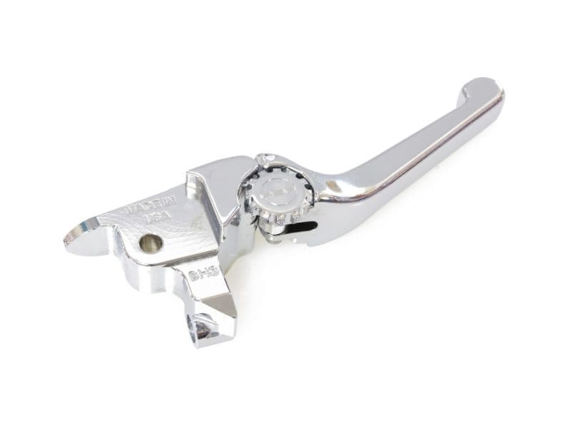 Shiny chrome motorcycle gear shifter lever, compatible with Revelry Motorcycles.