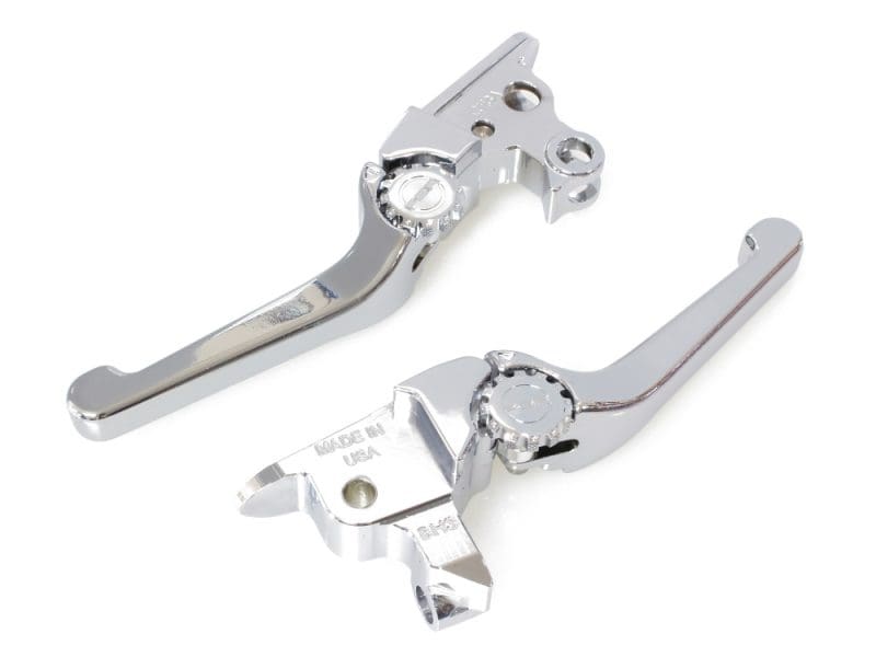 Adjustable Anthem Levers - Chrome. Fits Touring Most 2021-2024 with Cable Clutch Shiny chrome motorcycle brake and clutch levers for custom Revelry motorcycles in AU.