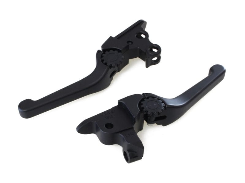 Adjustable Anthem Levers - Black. Fits Touring Most 2021-2024 with Cable Clutch Black motorcycle gear shifters for Revelry Motorcycles, high-quality Australian custom bike parts.