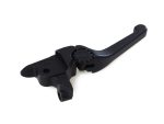 Brake lever for motorcycles, durable black riding gear part.