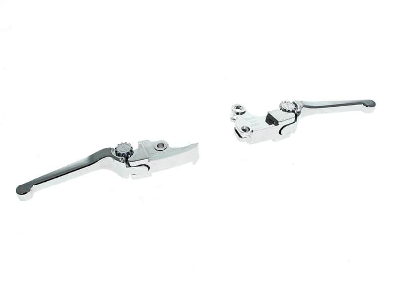 Adjustable Anthem Levers - Chrome. Fits CVO Touring 2023up & Street Glide & Road Glide 2024up Lightweight motorcycle brake and clutch levers for Revelry Motorcycles.
