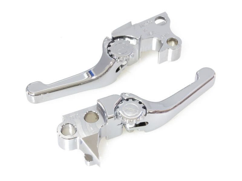 Adjustable Shorty Anthem Levers - Chrome. Fits Softail 1996-2014 Chrome motorcycle brake and clutch levers for Revelry Motorcycles.