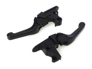 Black motorcycle brake lever set for Revelry Motorcycles and custom bikes.