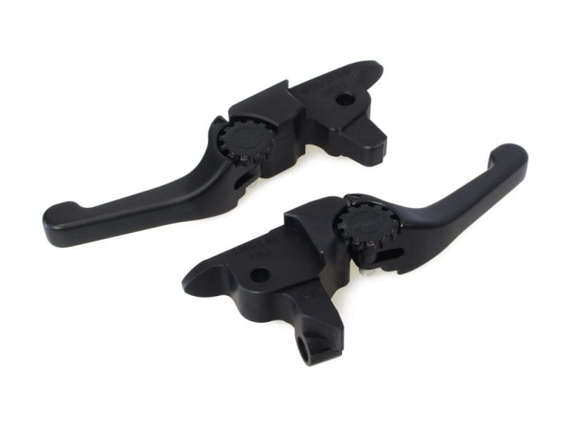 Adjustable Shorty Anthem Levers - Black. Fits Touring 2017-2020 With Hydraulic Clutch Bold black motorcycle brake and clutch levers for Revelry Motorcycles accessories.