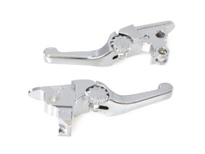 Chrome motorcycle clutch levers for Harley Davidson, high-quality and durable.