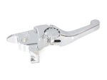 Chrome motorcycle clutch lever with adjustable tension, compatible with revvtrly bikes.