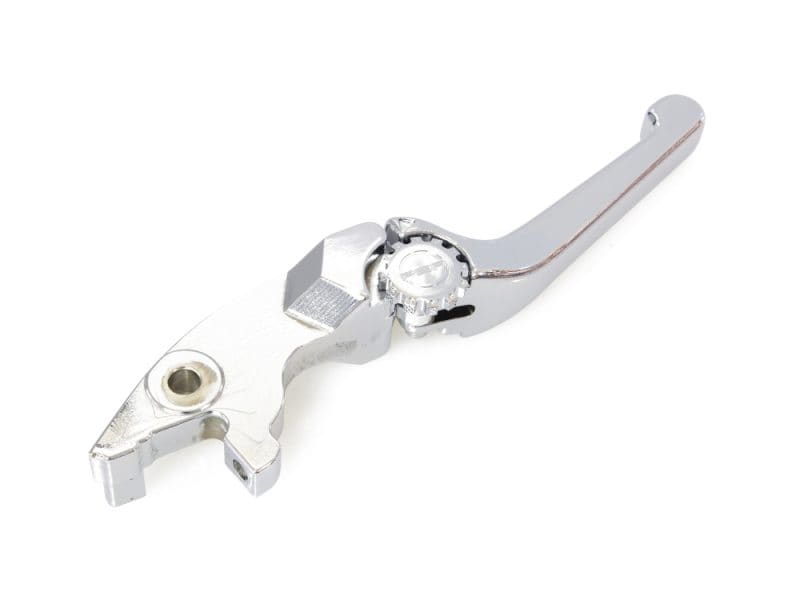 Aluminium motorcycle brake master cylinder lever, precision CNC machined for Revelry Motorcycles.