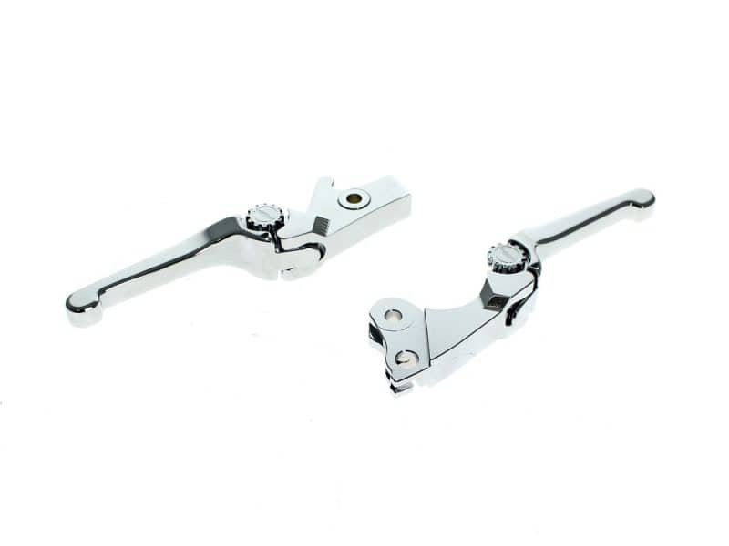 Adjustable Anthem Levers - Chrome. Fits Indian Cruiser 2022up Precision motorcycle clutch levers for Revelry Cycles bikes.