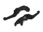 Black motorcycle brake and clutch levers for Revelry Motorcycles in Australia.