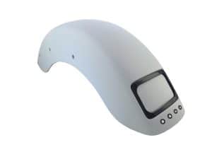 Revelry Motorcycles custom helmet with integrated digital display for rider safety and style.