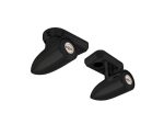 Black motorcycle foot pegs for Revelry Motorcycles, durable and stylish accessories for custom builds.