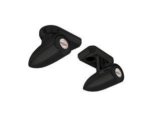 Black motorcycle foot pegs for Revelry Motorcycles, durable and stylish accessories for custom builds.