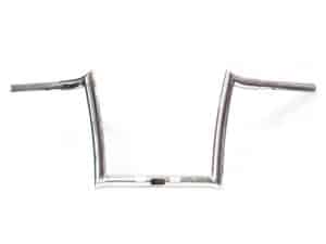 Shiny chrome motorcycle handlebar for custom bikes.