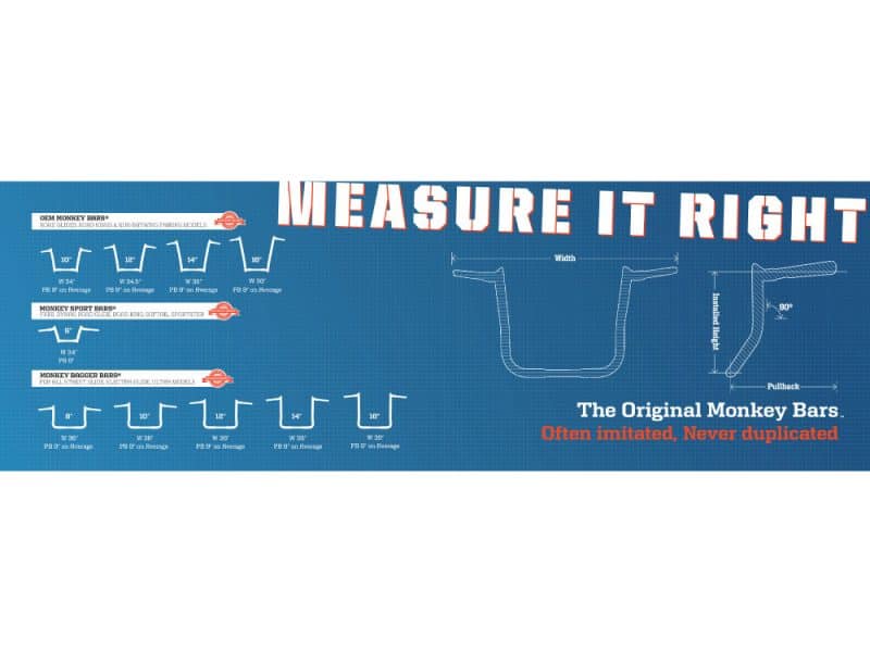 Precision motorcycle parts measurement guide for recreational and street bikes.