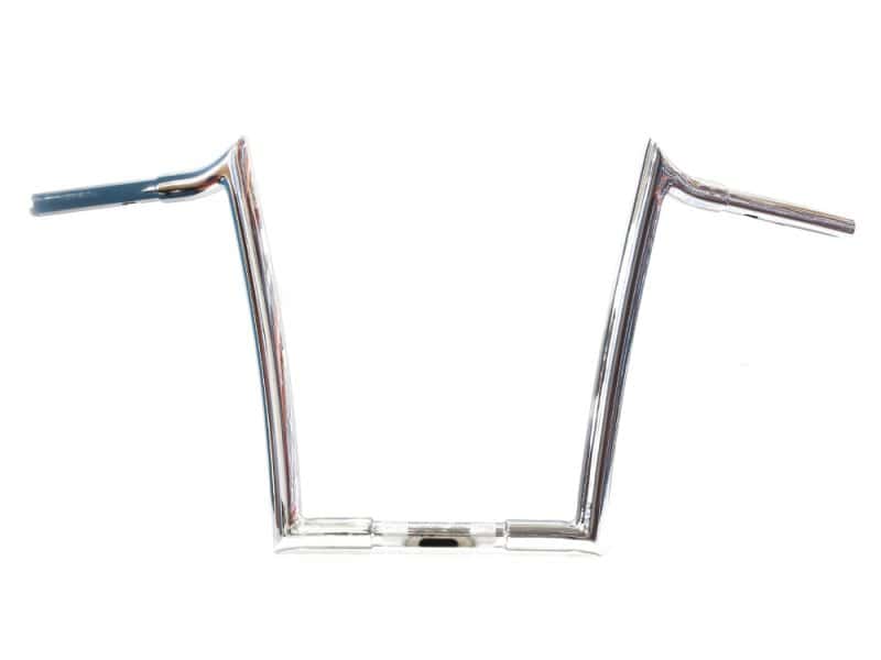 Polished motorcycle handlebar bar with chrome finish for custom bikes.
